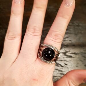 Silver and Black Paparazzi Ring